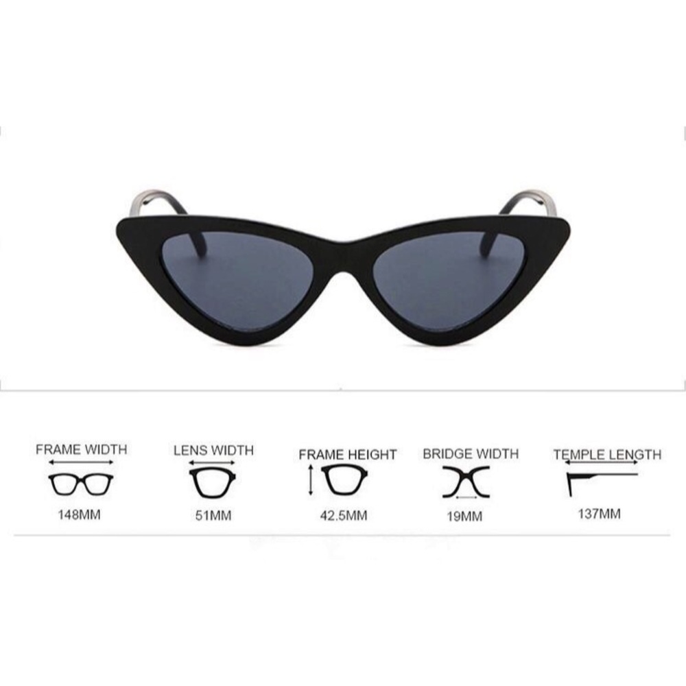 [Boutique] Tortoiseshell Slim Cat Eye Sunglasses - Picture 4 of 8